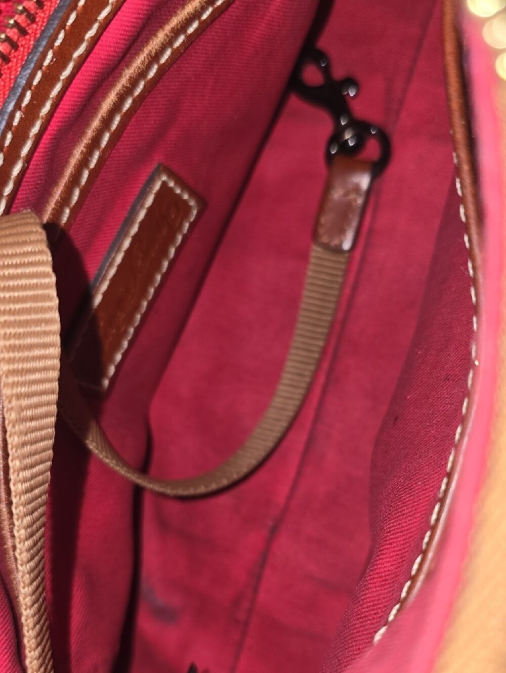 Dooney & Bourke Black Suede Shoulder Bag with Brown Leather Trim - Picture 12 of 14